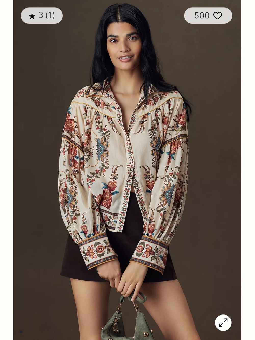 NWT FARM Rio Majestic Hearts Cotton Blouse XL